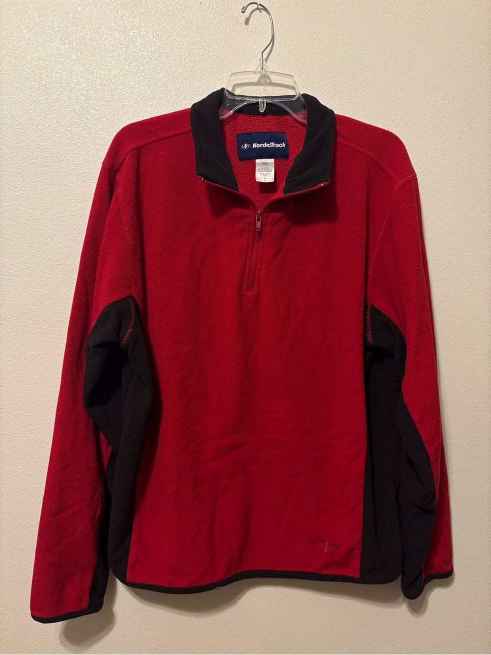NordicTrack Men's Red & Black Performance Quarter-Zip Fleece